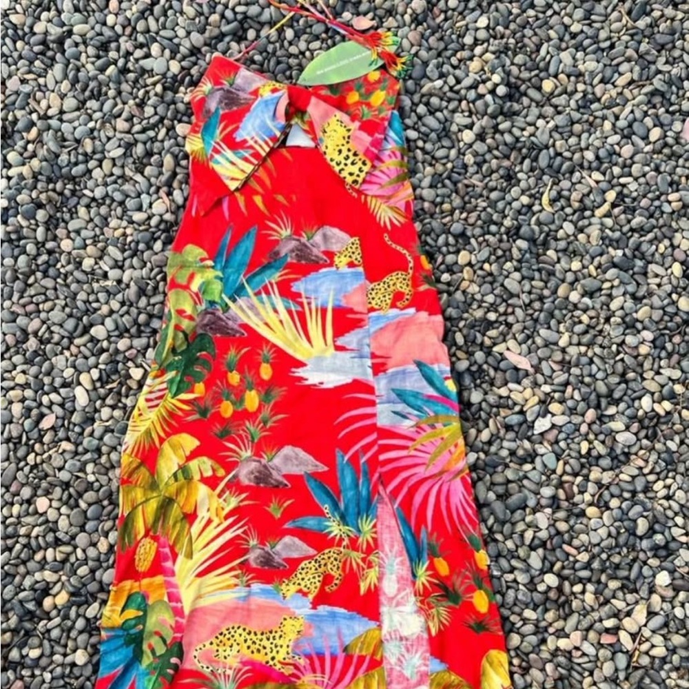 Farm Rio Linen Midi Dress